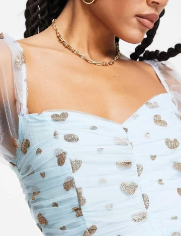 Rochie medie Collective The Label, bleu Albastru