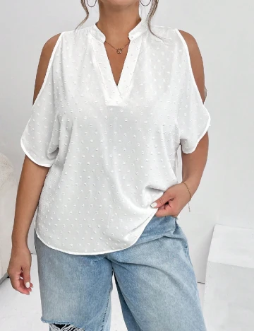 Bluza SHEIN CURVE, alb Alb