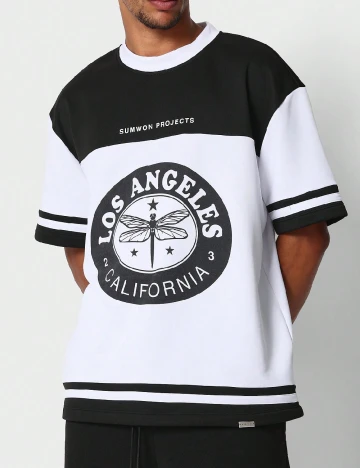 Tricou SUMWON, alb/negru