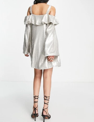 Rochie scurta Top Shop, argintiu