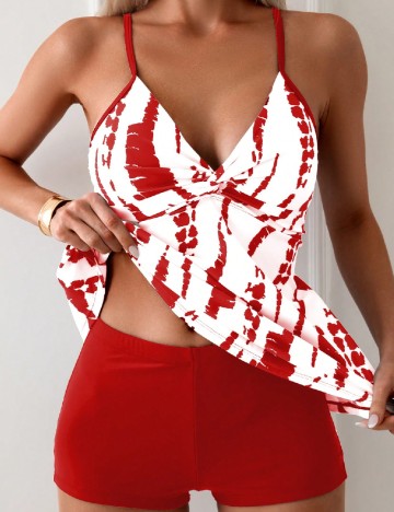 
						Costum de baie SHEIN, rosu