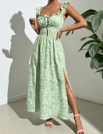 Rochie lunga SHEIN, verde Verde