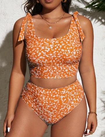 Costum de baie SHEIN CURVE, portocaliu
