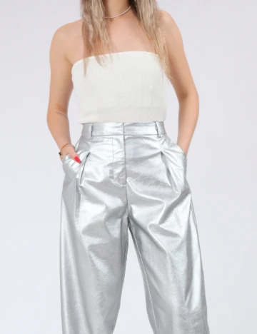 Pantaloni Vero Moda, argintiu