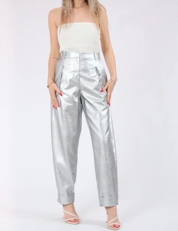 Pantaloni Vero Moda, argintiu