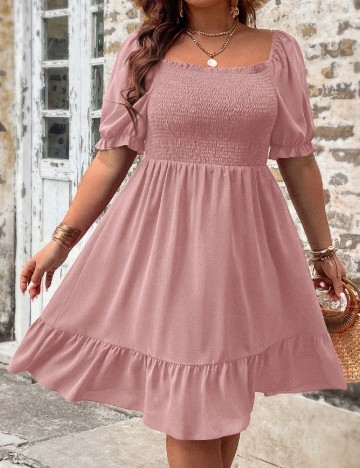 
						Rochie medie SHEIN CURVE, roz