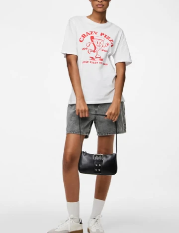 Tricou Pieces, alb