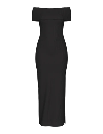 Rochie lunga Pieces, negru