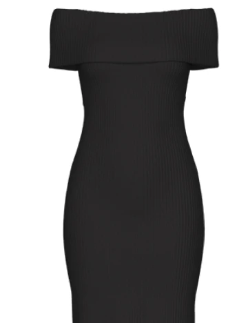 Rochie lunga Pieces, negru