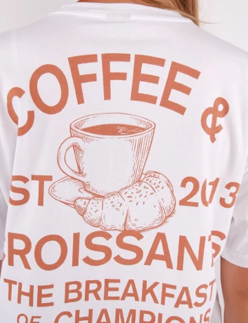 Tricou Pieces, alb