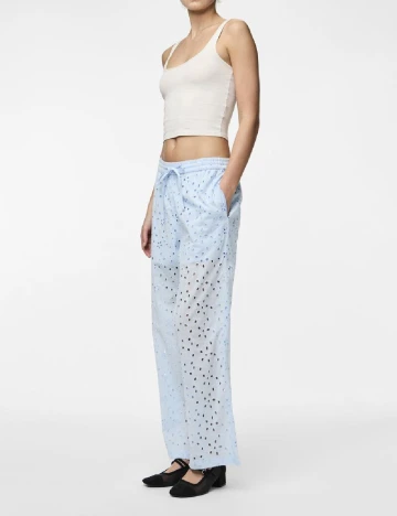 Pantaloni Pieces, albastru