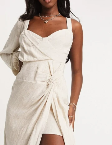 Rochie medie ASOS, crem