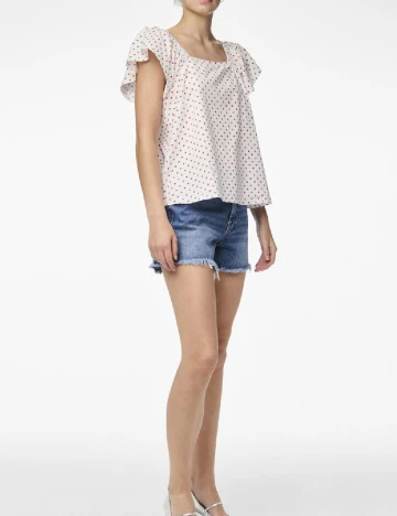 Bluza Pieces, alb Alb