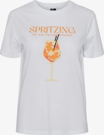 Tricou Pieces, alb