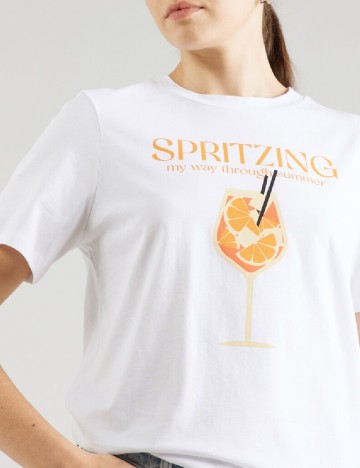 Tricou Pieces, alb