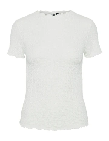 Tricou Pieces, alb Alb