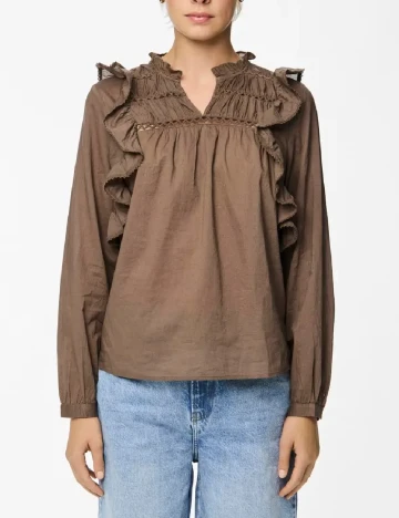 Bluza Pieces, maro Maro