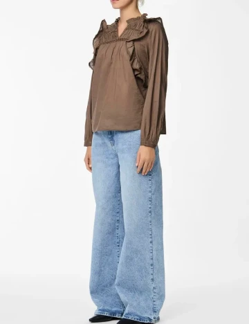 Bluza Pieces, maro Maro