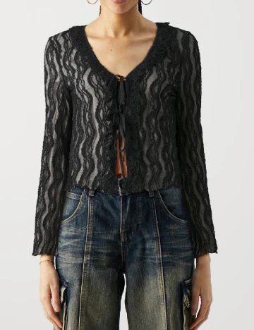 Bluza Pieces, negru Negru