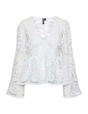 Bluza Pieces, alb Alb