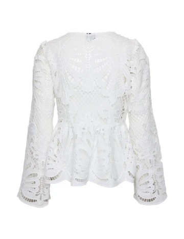 Bluza Pieces, alb Alb