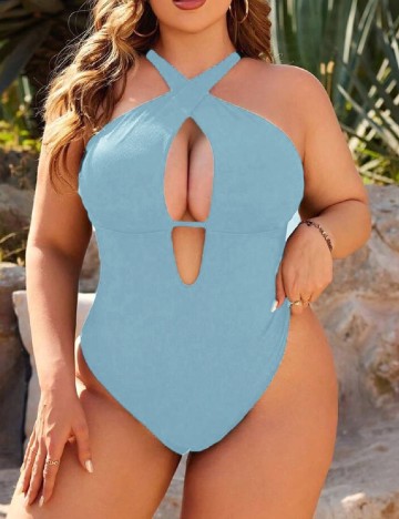 
						Costum de baie SHEIN CURVE, bleu