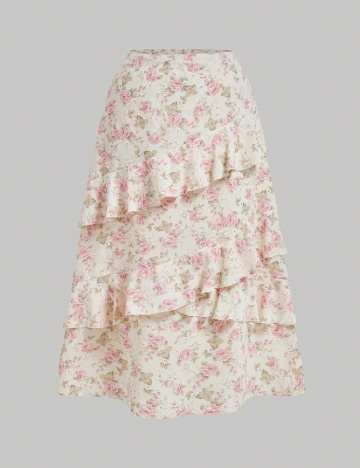 Fusta SHEIN CURVE, floral print
