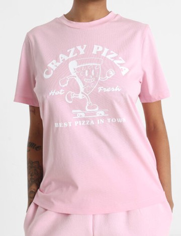 
						Tricou Pieces, roz