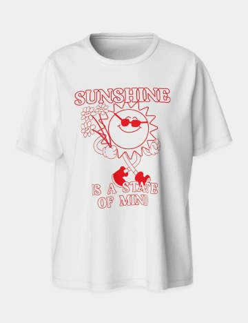 Tricou Pieces, alb