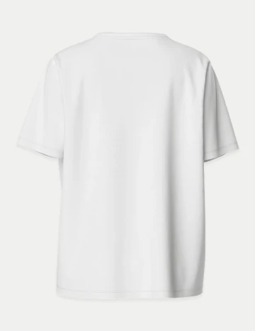 Tricou Pieces, alb