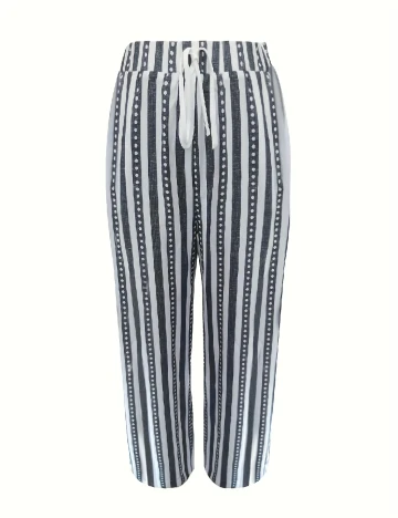 Pantaloni SHEIN, gri/alb