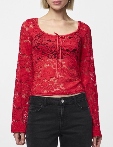 
						Bluza Pieces, rosu