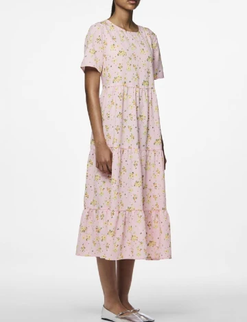 Rochie medie Pieces, roz