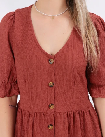 Rochie scurta Vero Moda, caramiziu Rosu