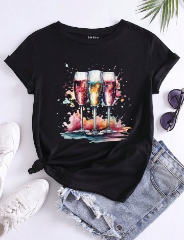
						Tricou SHEIN, negru