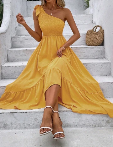 Rochie medie SHEIN, mustar Galben