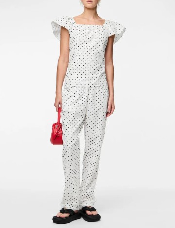 
						Pantaloni Pieces, alb