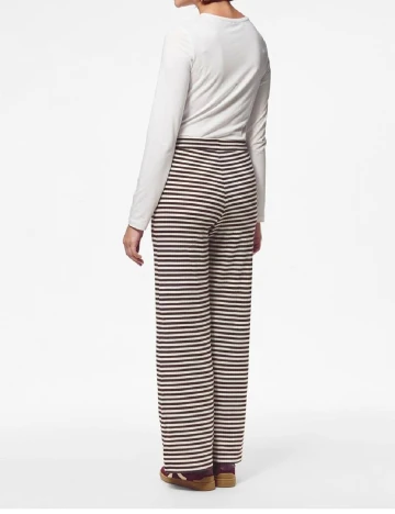 Pantaloni Pieces, alb/visiniu Rosu
