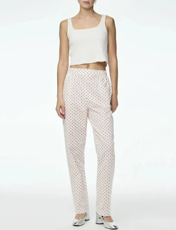 Pantaloni Pieces, alb