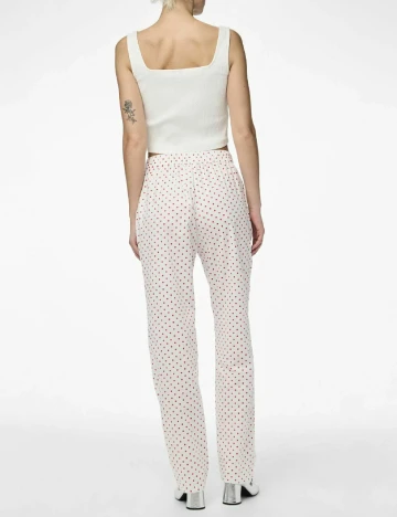 Pantaloni Pieces, alb