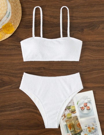 
						Costum de baie SHEIN, alb