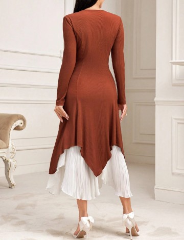 Rochie medie SHEIN, caramiziu