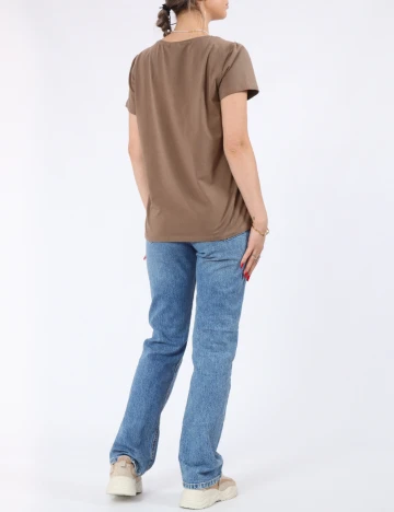 Tricou Pieces, maro