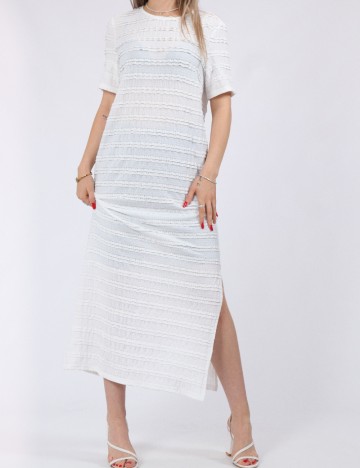 Rochie lunga Pieces, alb