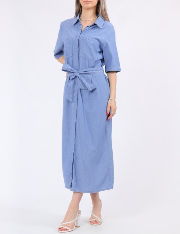 Rochie lunga Pieces, albastru