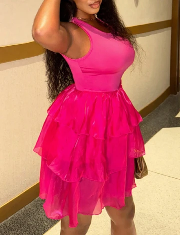 Rochie scurta SHEIN, roz