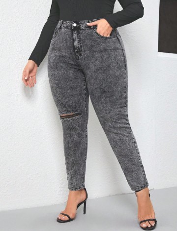 
						Blugi SHEIN CURVE, gri