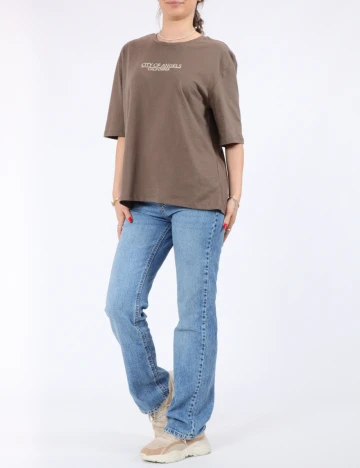 Tricou Pieces, maro