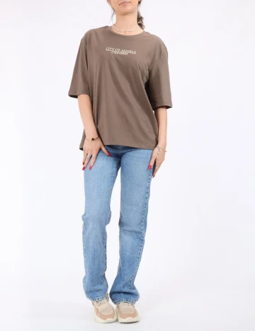 Tricou Pieces, maro