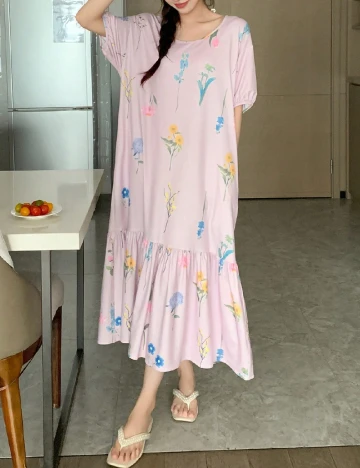 Rochie medie Dazy, roz Roz